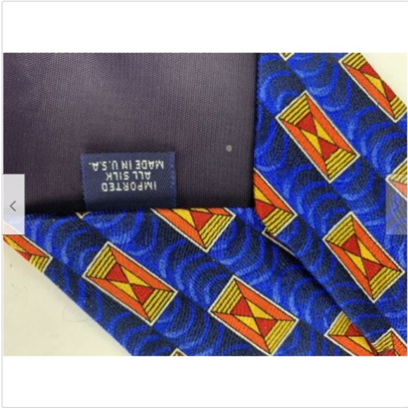 Silk Imported Light Blue pattern Tie Made in USA - Picture 5 of 5